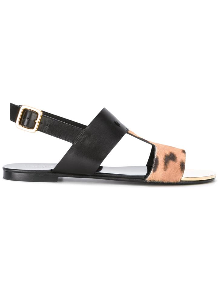 Balmain Leopard 'nina' Sandals - Black