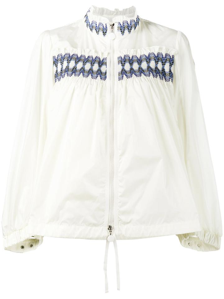 Moncler Smocked Jacket, Women's, Size: 3, Nude/neutrals, Polyamide