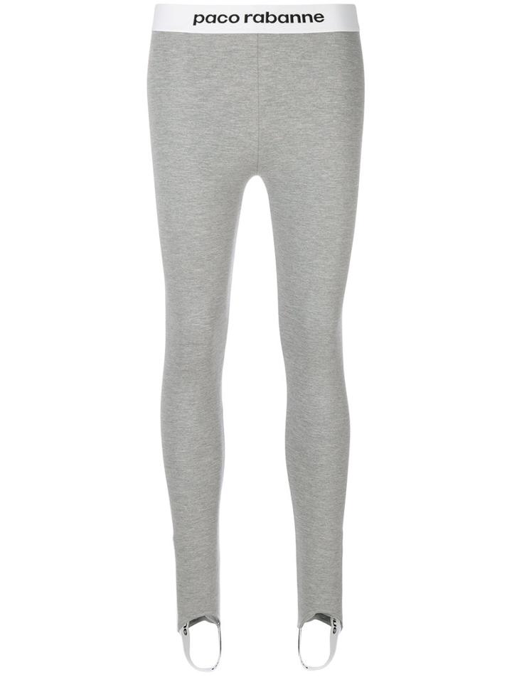Paco Rabanne - Elasticated Waistband Leggings - Women - Polyamide/spandex/elastane/viscose - Xs, Grey, Polyamide/spandex/elastane/viscose