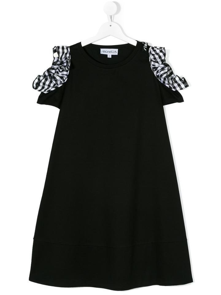 Simonetta Kids Cold Shoulder Dress - Black