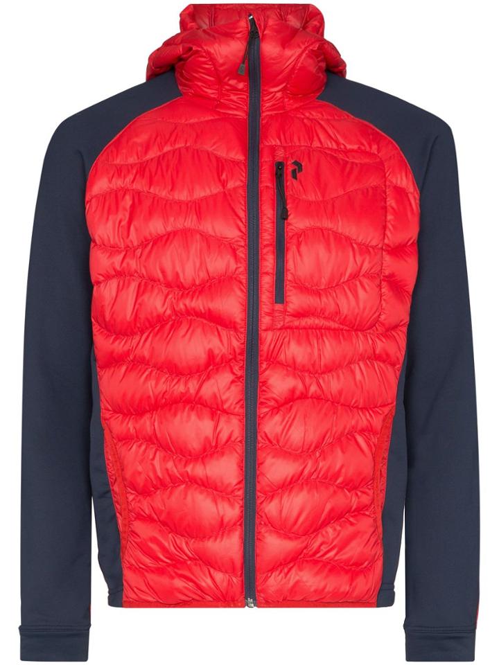 Peak Performance Helium Hybrid Hooded Jacket - Red