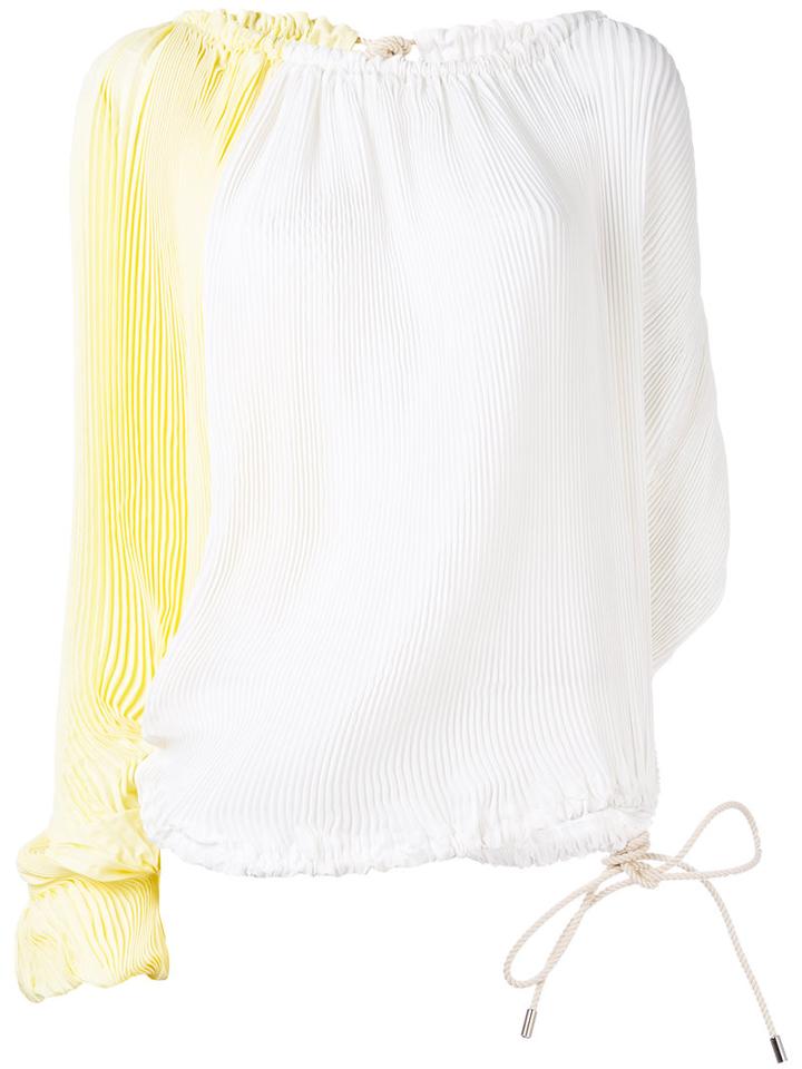 Marni - Runway Plissé Pleat Blouse - Women - Silk/acetate - 40, White, Silk/acetate