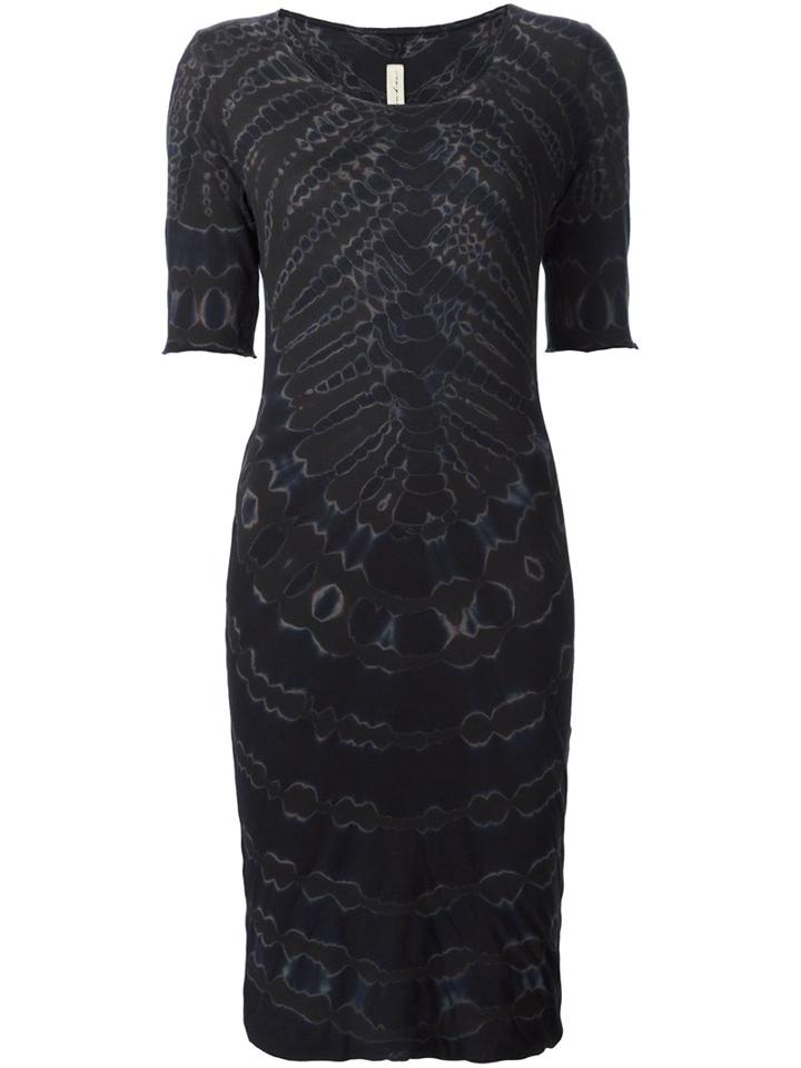 Raquel Allegra Tie-dye Fitted Dress, Women's, Size: 3, Black, Cotton/polyester