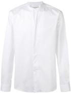 Lemaire Collarless Shirt, Men's, Size: 48, White, Cotton/spandex/elastane