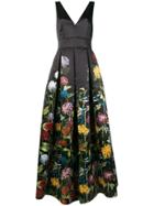 Alice+olivia Floral Print Ball Gown - Black