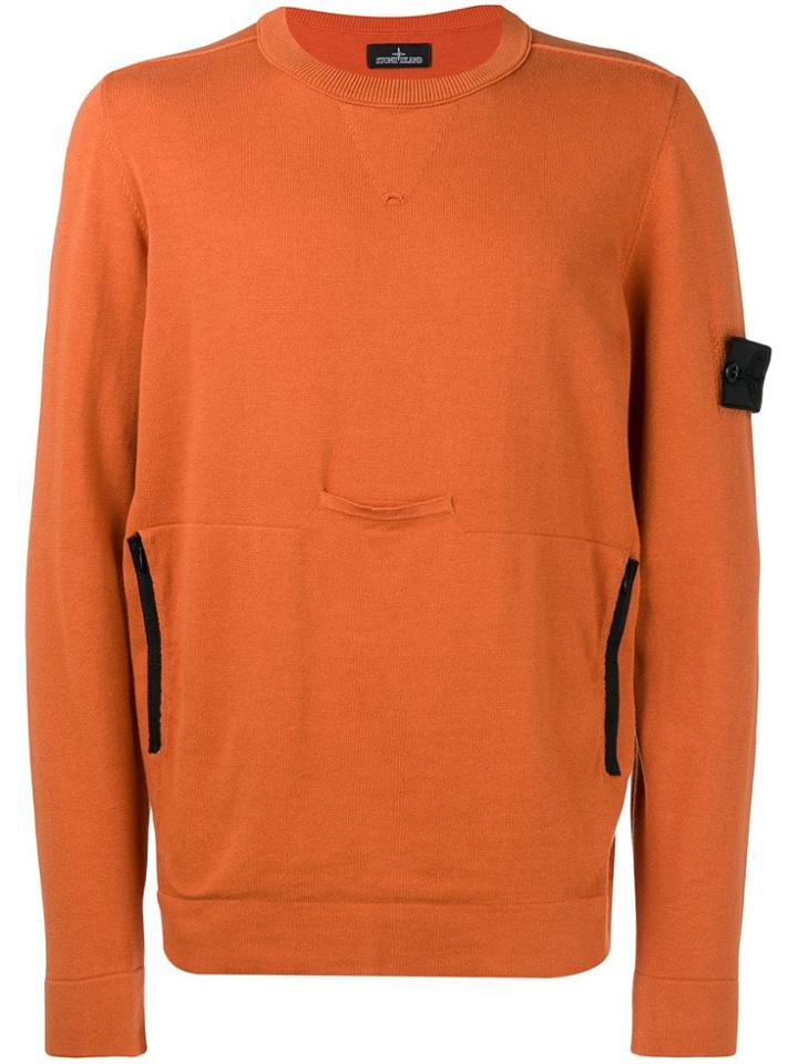 Stone Island Round Neck Sweatshirt - Orange