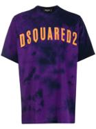 Dsquared2 Tie-dye Logo Print T-shirt - Purple