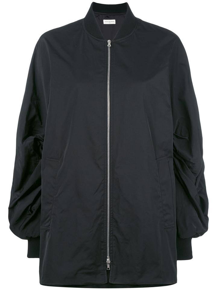 Dries Van Noten Oversized Bomber Jacket, Women's, Size: Small, Black, Silk/polyester
