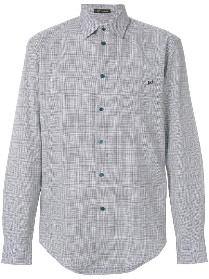 Versace Mosaic Print Shirt - Blue