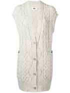 Mm6 Maison Margiela Sleeveless Knit Cardigan - Nude & Neutrals