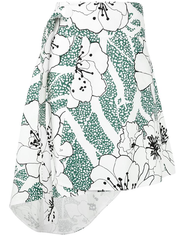 Marni Coated Poplin Posy Print Skirt - Multicolour