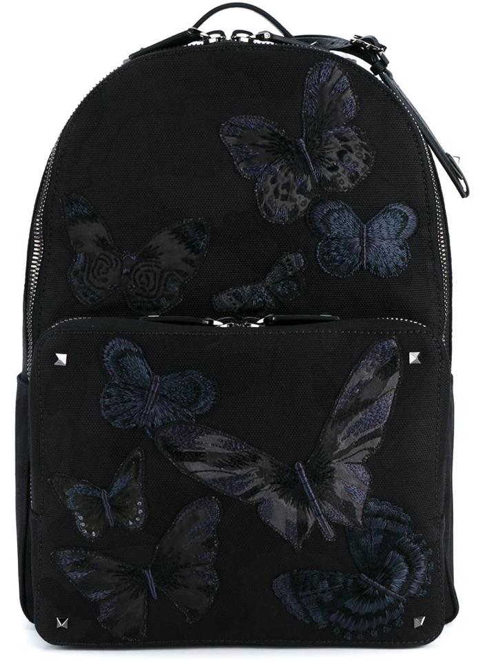 Valentino Garavani Butterfly Embroidered Camouflage Backpack