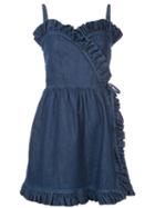 Stella Mccartney Denim Sheer Panel Mini Dress - Blue