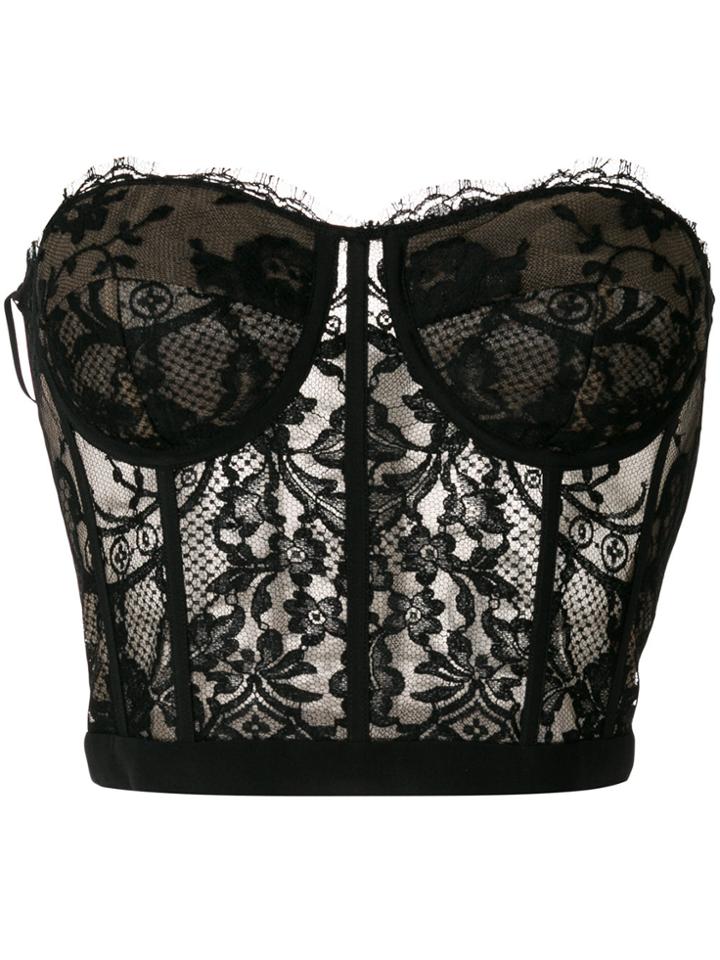 Alexander Mcqueen Lace Bustier Top - Black