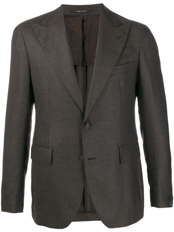 Tagliatore Textured Single-breasted Blazer - Brown