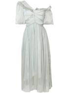 Preen By Thornton Bregazzi Asymmetric Ruffle Trim Midi Dress - Grey