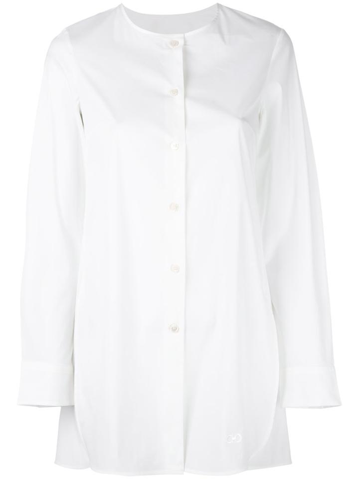 Salvatore Ferragamo Poplin Shirt, Women's, Size: 42, White, Cotton/nylon/spandex/elastane