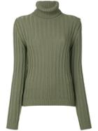 Moschino Ribbed Roll Neck Jumper - Green