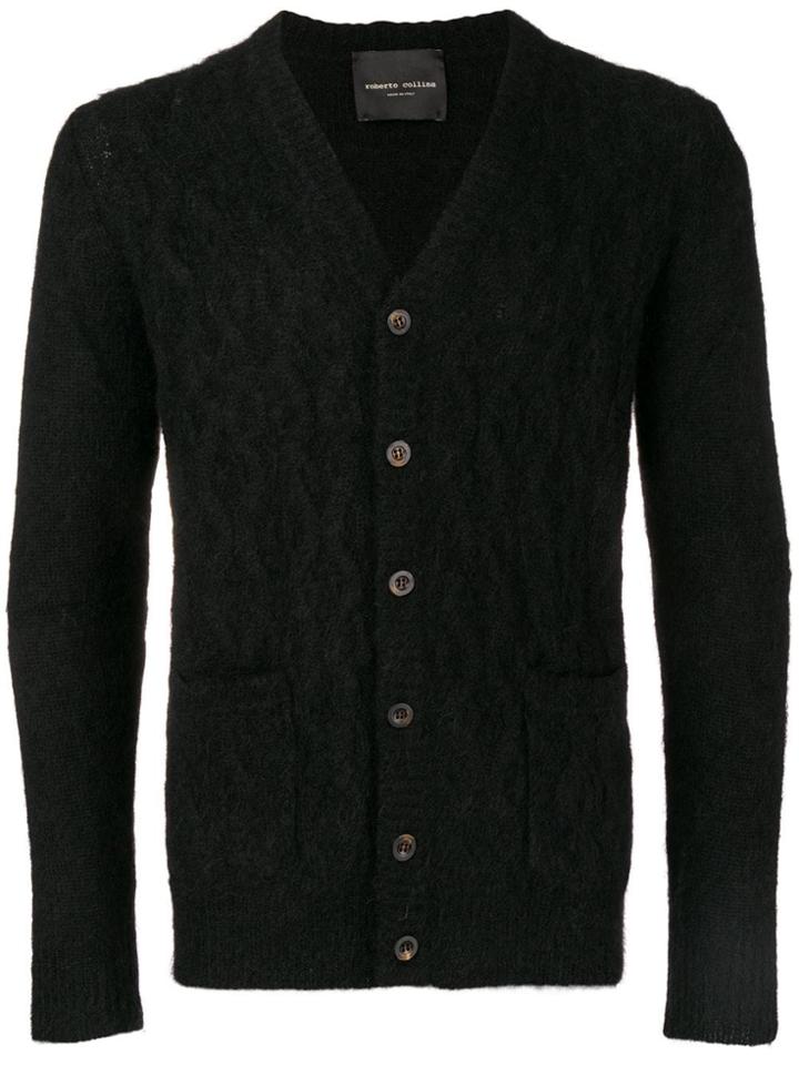 Roberto Collina Cable-knit Cardigan - Black