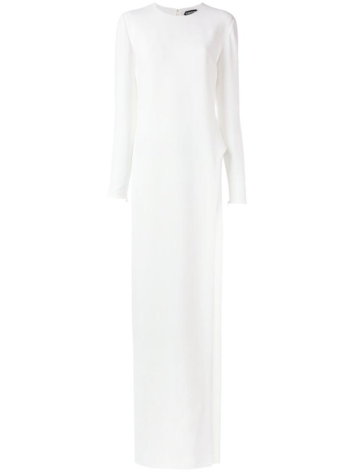 Tom Ford Front Slit Gown, Women's, Size: 40, White, Viscose/acetate/spandex/elastane/silk