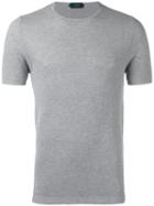 Zanone - Knitted T-shirt - Men - Cotton - 50, Grey, Cotton