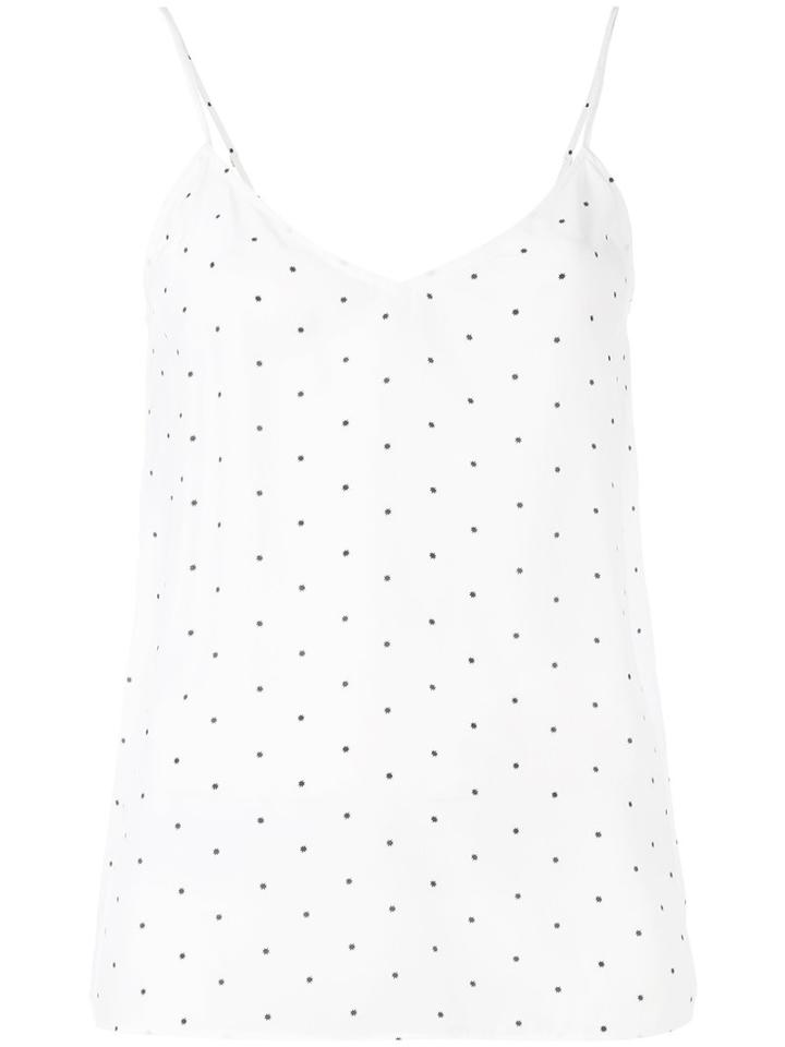 Equipment - Dotted Tank Top - Women - Silk - M, White, Silk