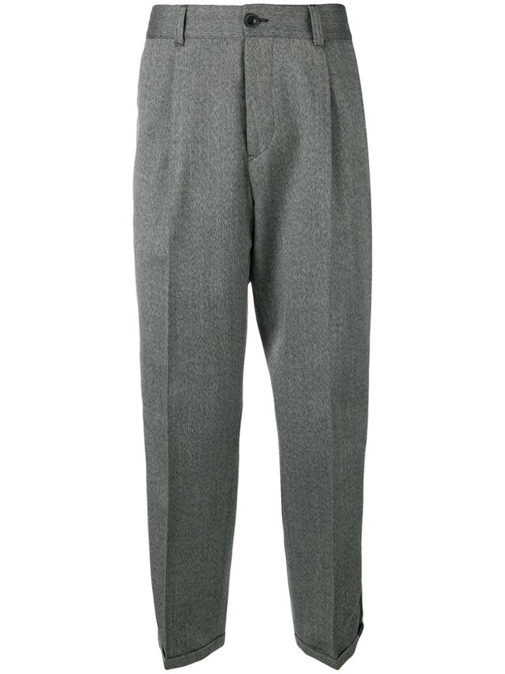 Pt01 Side Strap Tapered Trousers - Grey