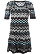 M Missoni Zig Zag Pattern Dress, Women's, Size: 42, Black, Polyamide/cotton/metallic Fibre/polyester