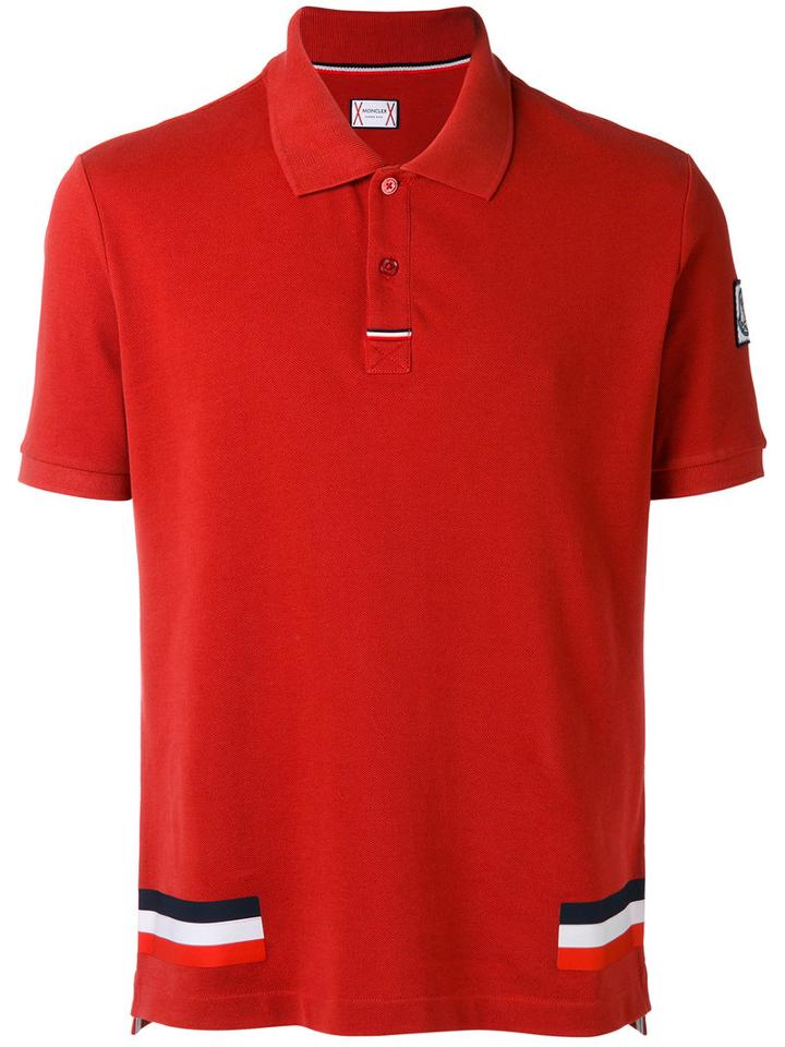 Moncler Gamme Bleu - Tri-stripe Polo Shirt - Men - Cotton - S, Red, Cotton