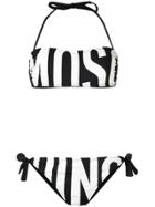 Moschino Printed Logo Bikini - Black