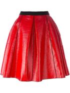 Marc Jacobs Pleather Circle Skirt, Women's, Size: 4, Red, Silk/cotton/polyurethane