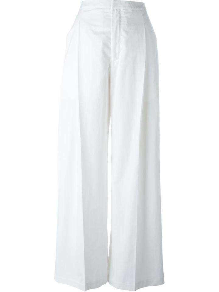 Ports 1961 Wide Leg Trousers, Women's, Size: 40, White, Cotton/cupro