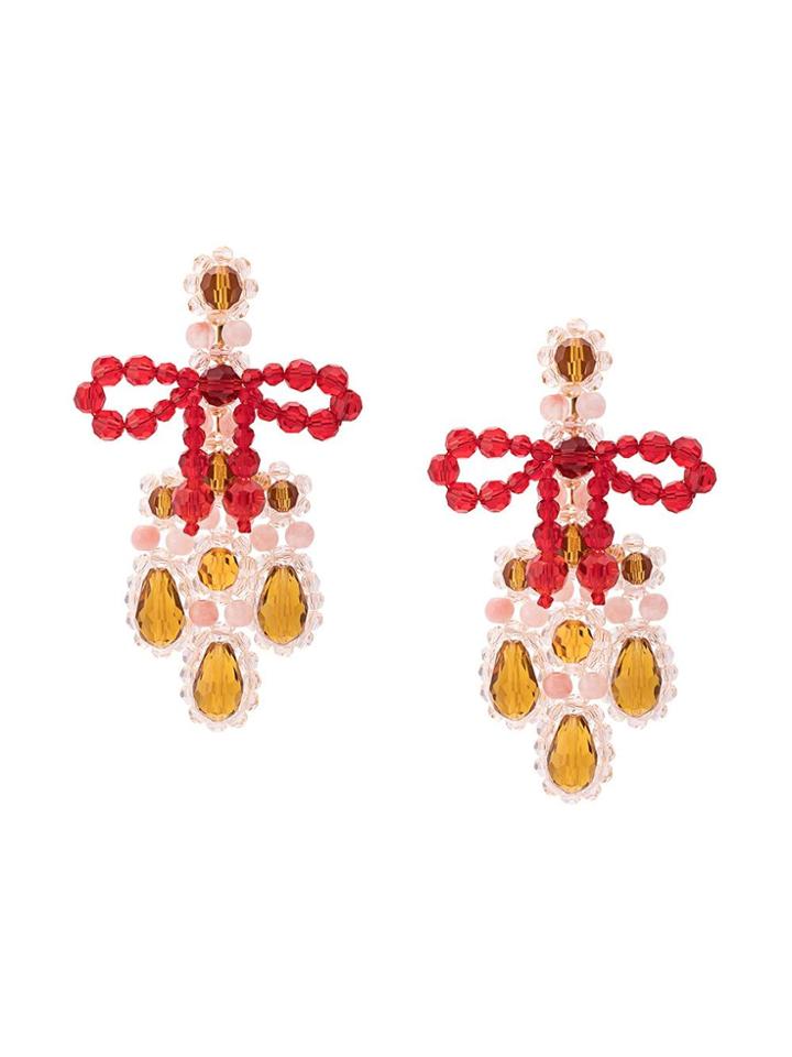 Simone Rocha Chandelier Earrings - Red
