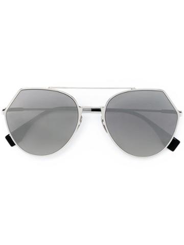 Fendi 'eyeline' Sunglasses, Women's, Size: 50, Grey, Metal
