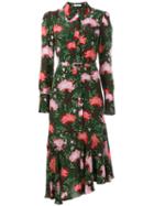 Erdem Floral Print Shirt Dress, Women's, Size: 10, Green, Silk