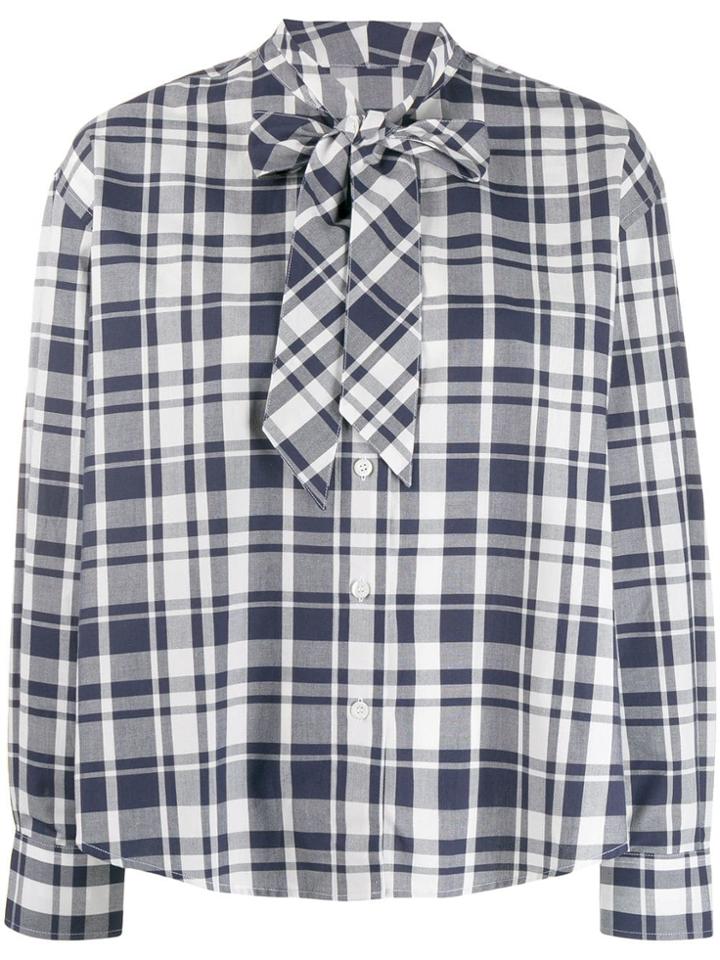 Maison Kitsuné Axel Pussybow Shirt - Blue