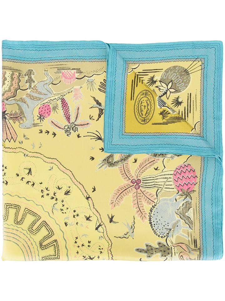 Valentino Jungle Of Desire Scarf, Women's, Green, Silk