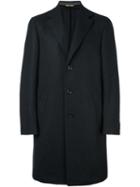 Canali Classic Single Breasted Coat, Men's, Size: 52, Black, Cupro/wool