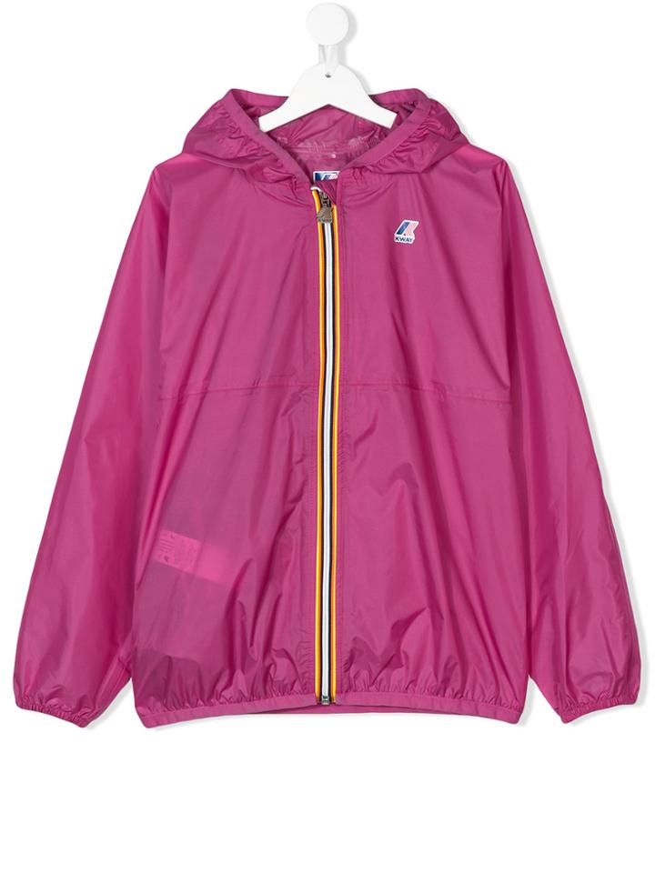 K Way Kids Zipped Windbreaker - Pink & Purple