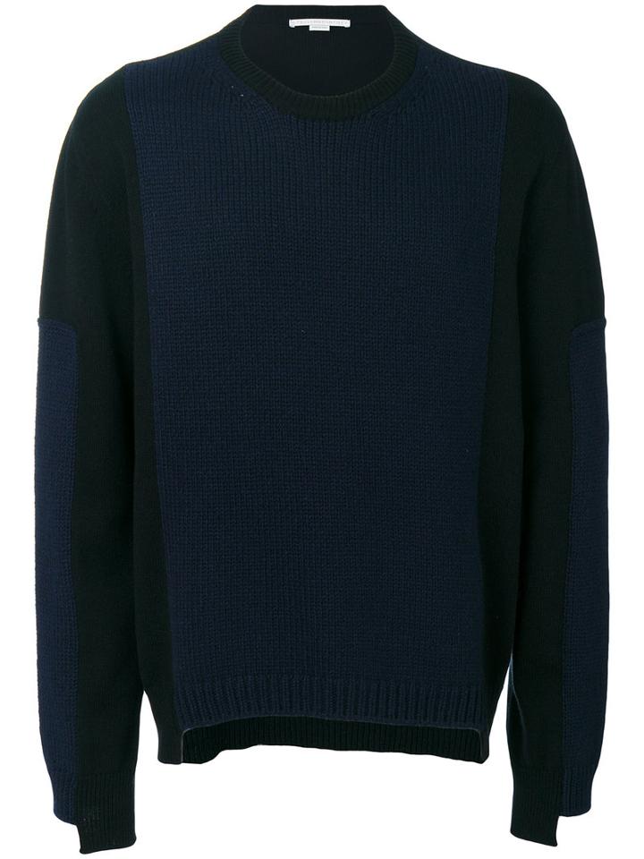 Stella Mccartney - Panelled Knitted Jumper - Men - Cashmere/wool - L, Black, Cashmere/wool