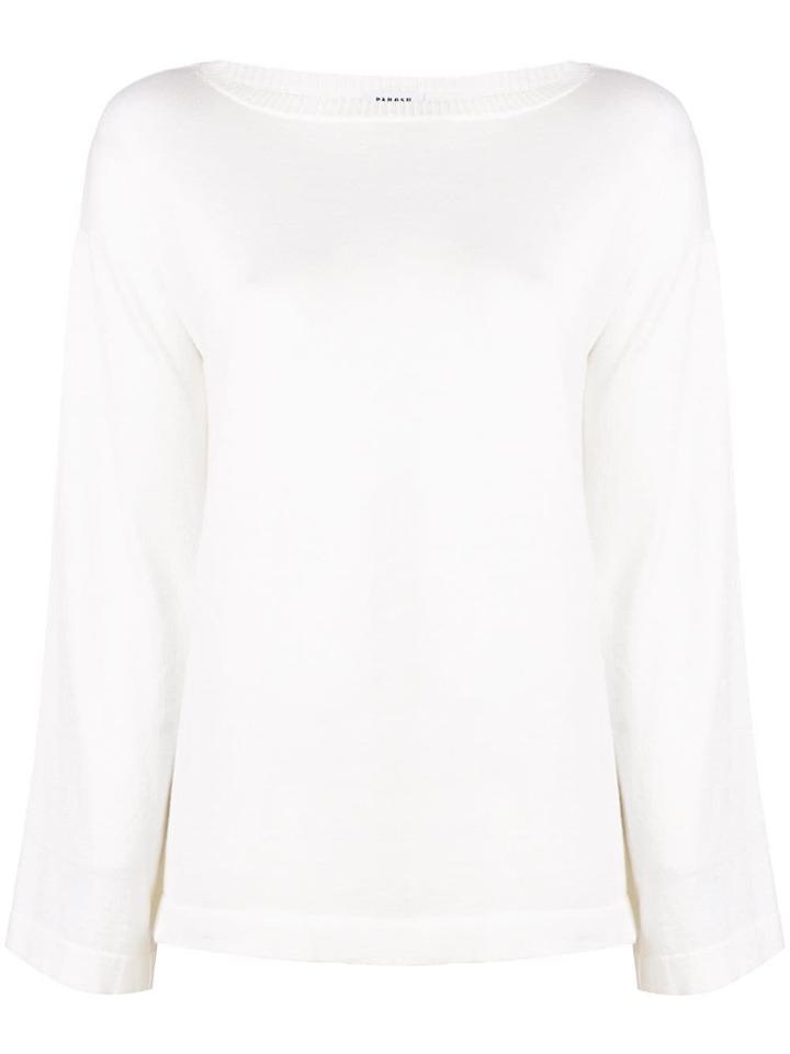 P.a.r.o.s.h. Cashmere Boat Neck Sweater - White