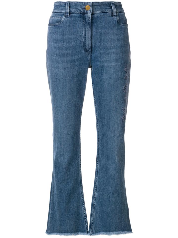 Etro Embroidered High-rise Jeans - Blue