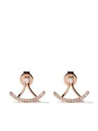 As29 18kt Rose Gold Mini Charm Diamond Jacket Earrings