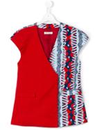 Dondup Kids Patchwork Shortsleeved Blazer, Girl's, Size: 14 Yrs, Red