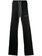 Versace Jeans Couture Wide-leg Embellished Panel Track Pants - Black