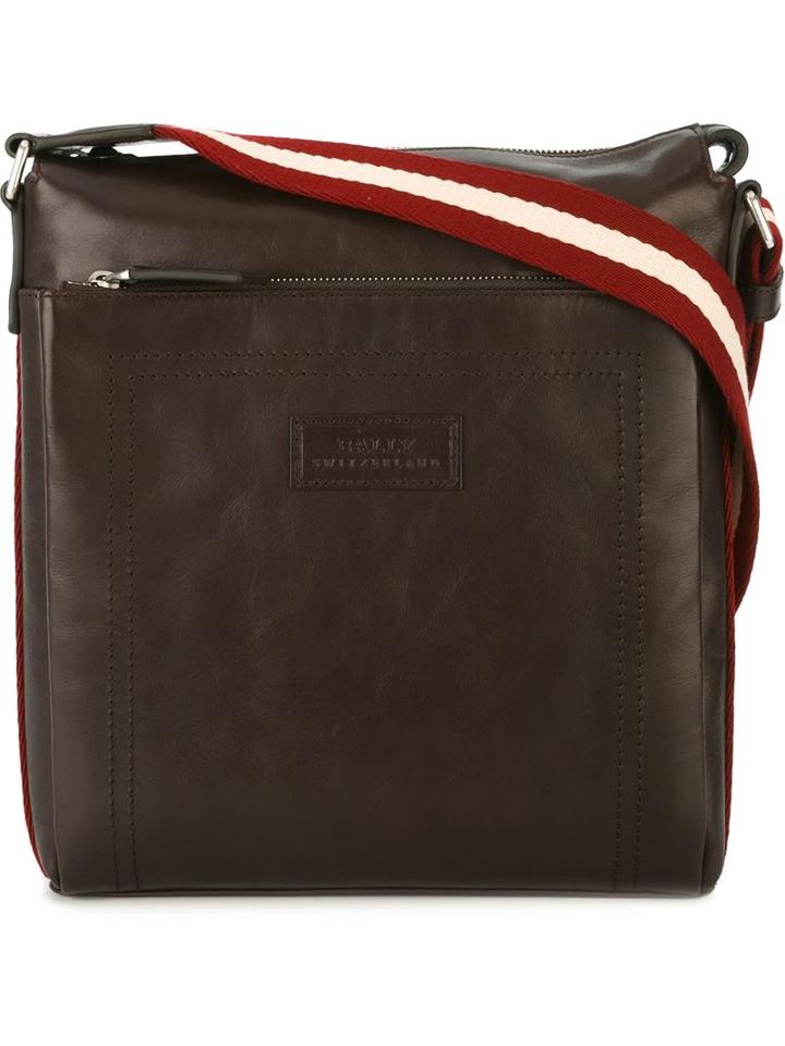 Bally 'tuston' Shoulder Bag, Men's, Brown, Calf Leather/leather