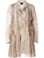 Comme Des Garçons Animal Print Pleated Detailing Coat - Nude &