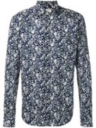 Xacus - Floral Print Shirt - Men - Cotton - 41, Blue, Cotton