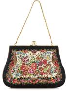 Katheleys Vintage Petit Point Embroidery Handbag - Black