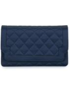 Chanel Vintage Quilted Clutch Hand Bag - Blue